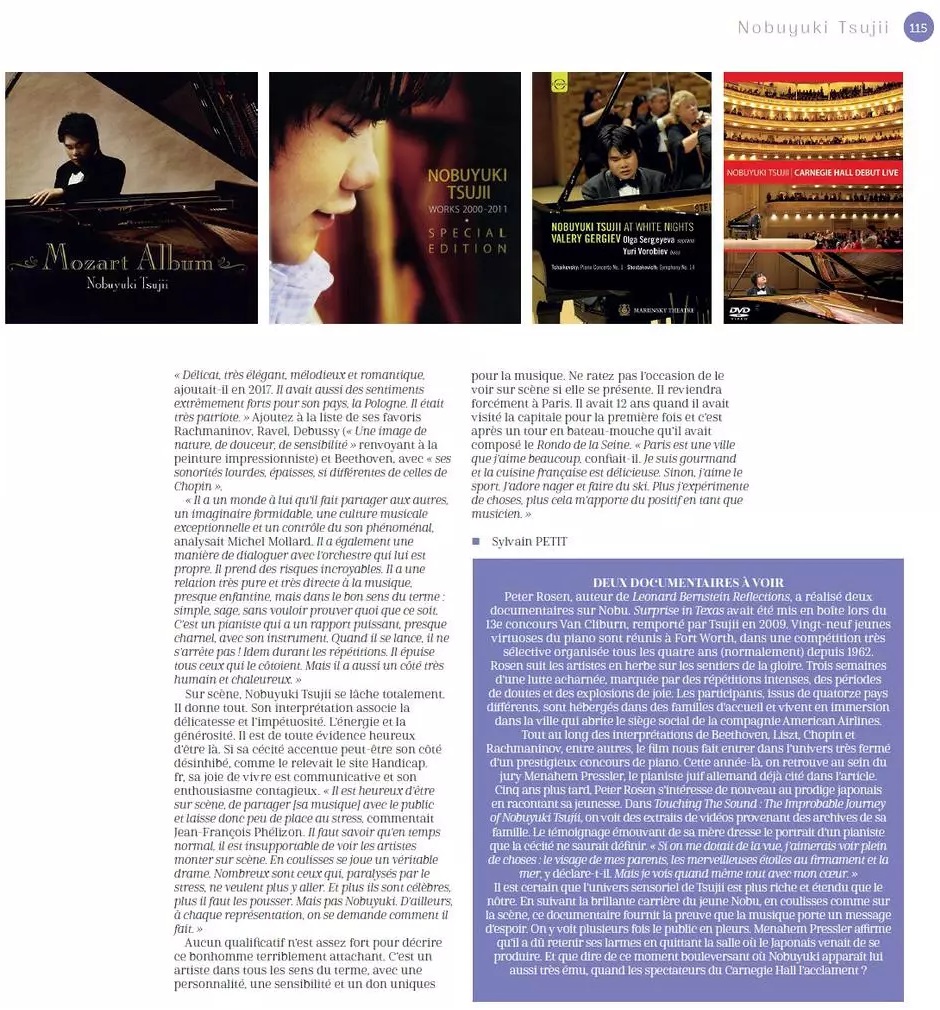 Magazine japon artiste pianiste aveugle rédaction article