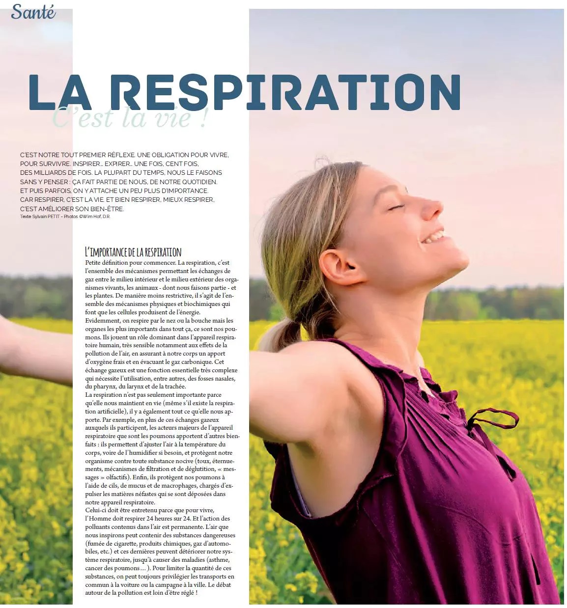 article magazine santé respiration rédaction