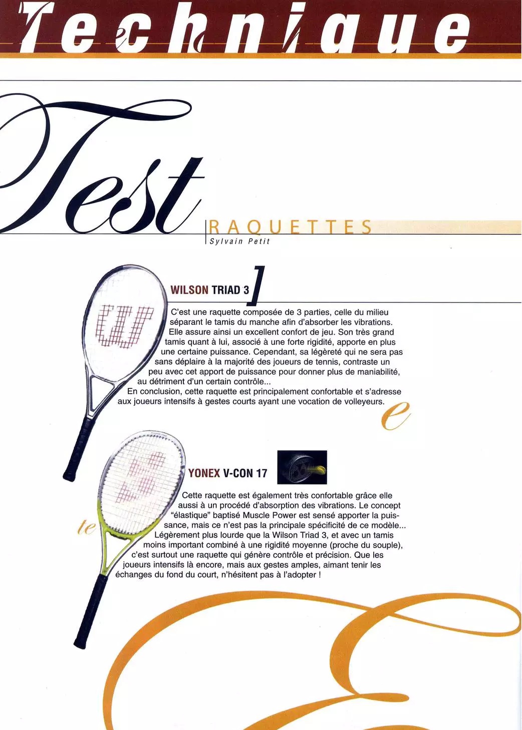 Magazine sport tennis raquette test rédaction article